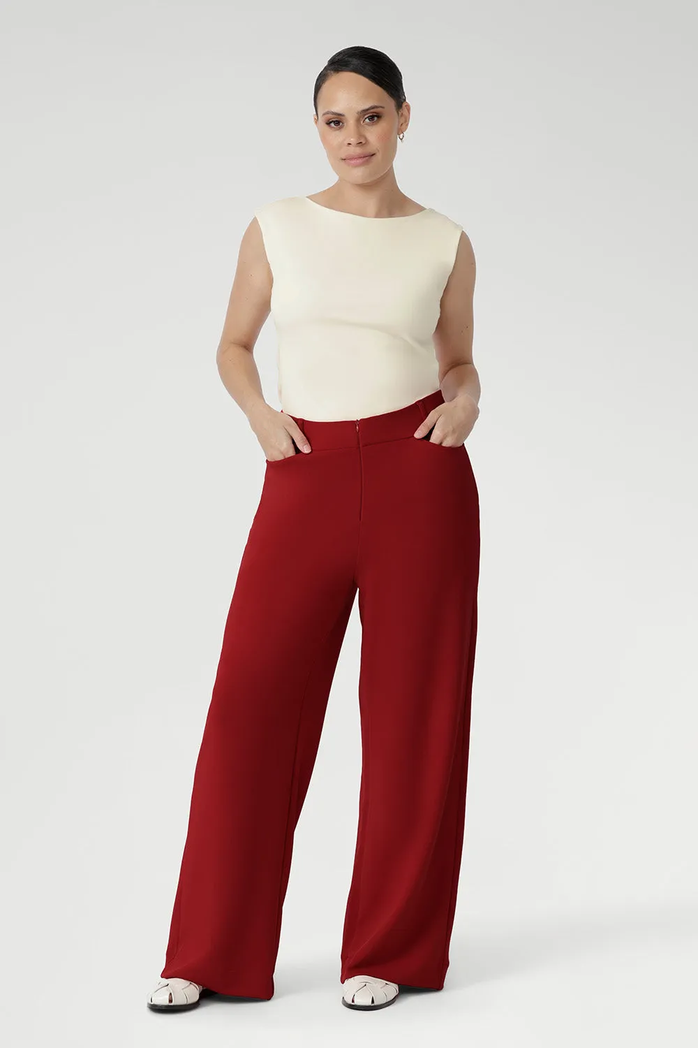 Drew Pant in Flame sold by Leina & Fleur