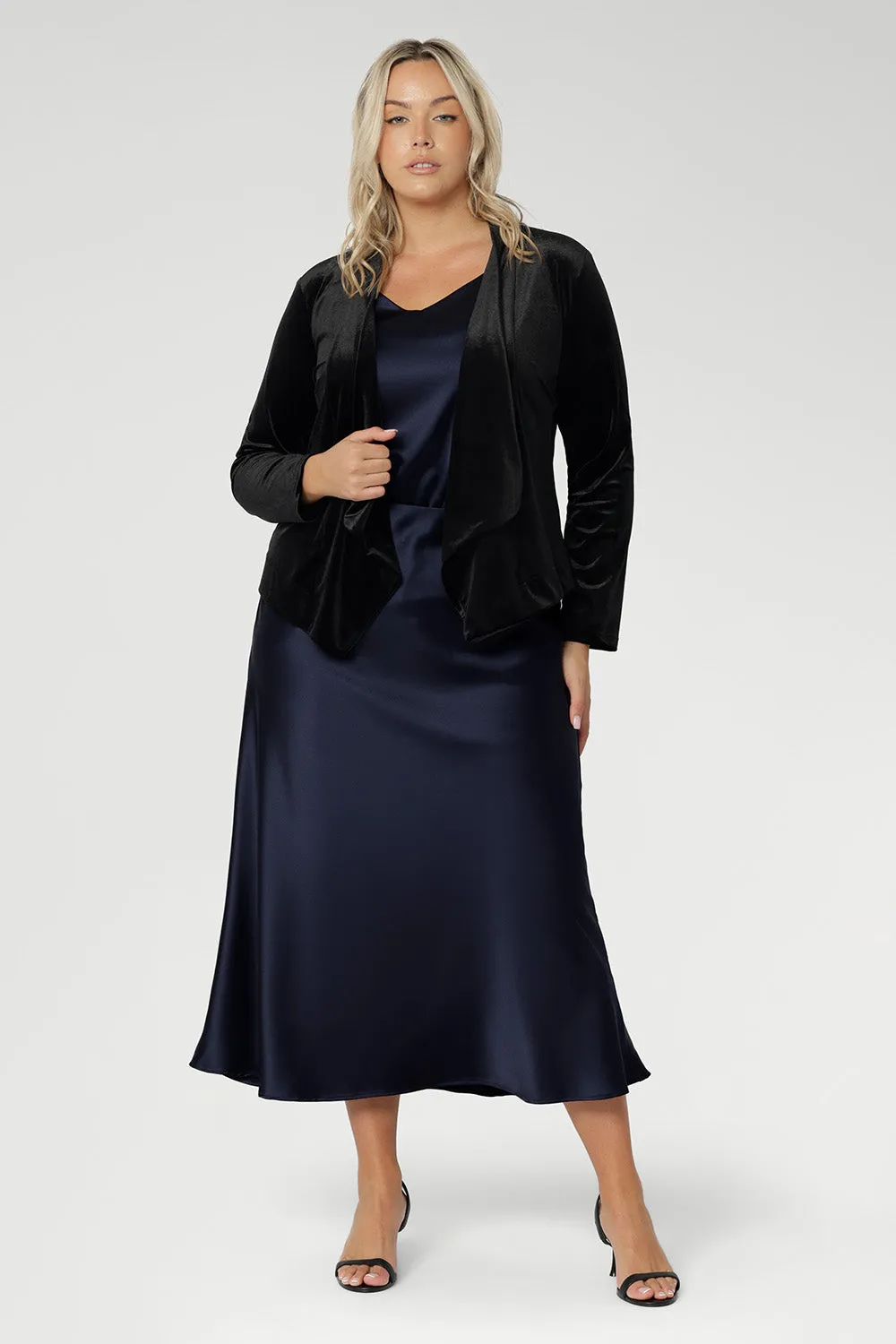 Manhattan Maxi Skirt in Ink Satin sold by Leina & Fleur product image thumbnail 5