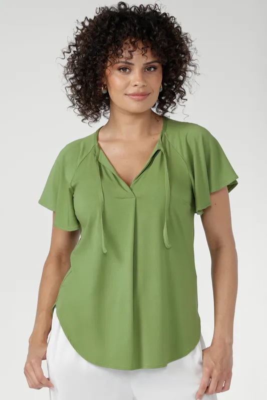 Bowie Top in Apple Bamboo sold by Leina & Fleur