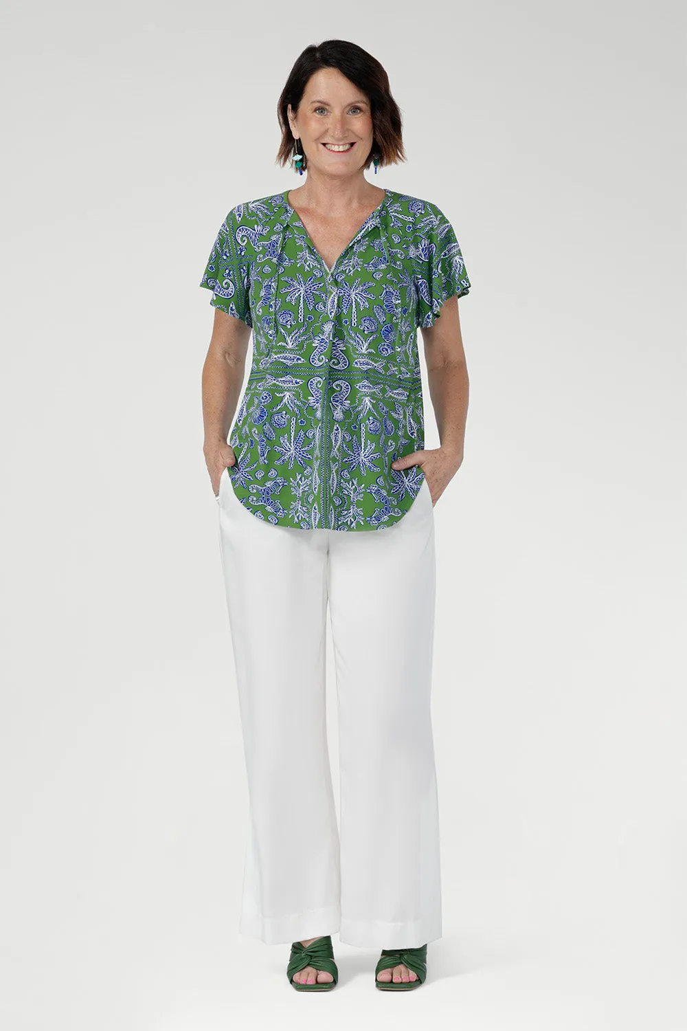 Bowie Top in Summer Seahorse Bamboo sold by Leina & Fleur product image thumbnail 3