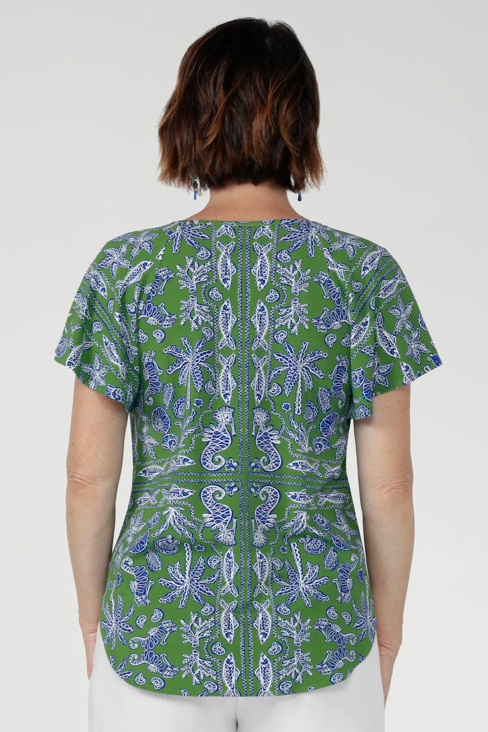 Bowie Top in Summer Seahorse Bamboo sold by Leina & Fleur product image thumbnail 5