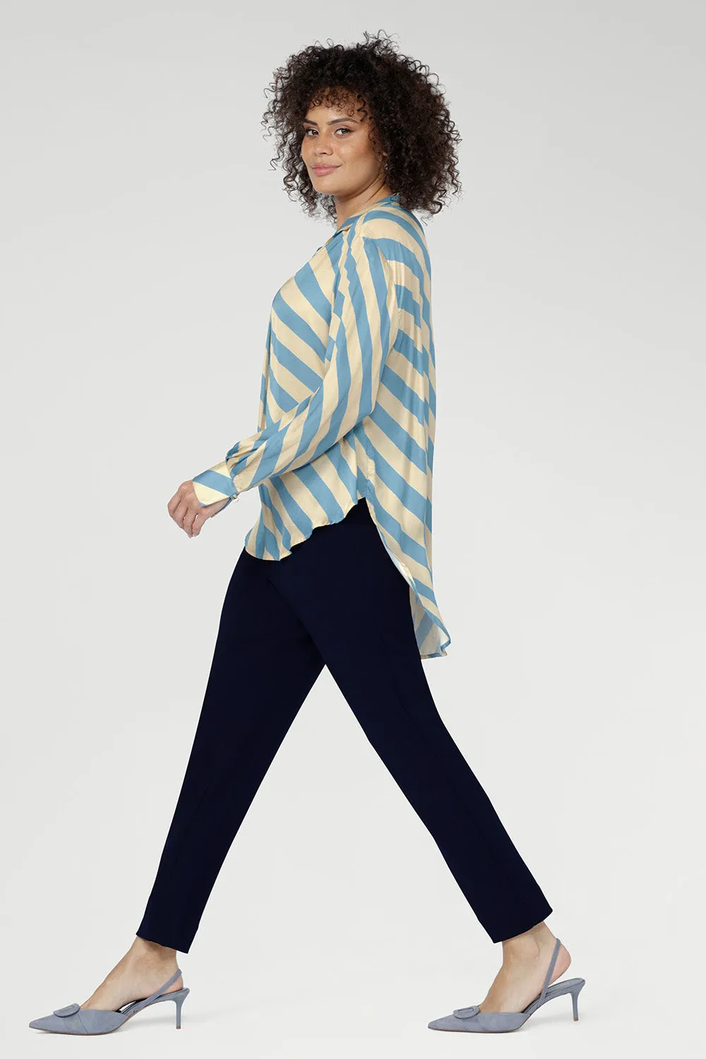 Ellis Shirt in Blue Sky Stripe sold by Leina & Fleur product image thumbnail 2