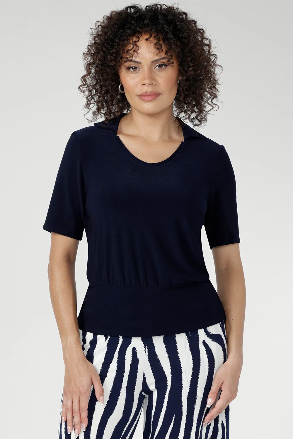 Cosi Top in Navy sold by Leina & Fleur