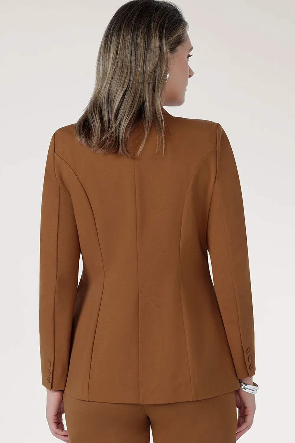 Longline Tailored Jacket in Toffee sold by Leina & Fleur product image thumbnail 5