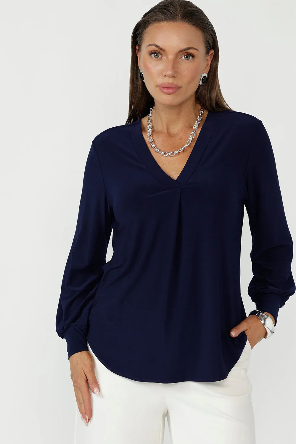 Paeton Top in Navy sold by Leina & Fleur