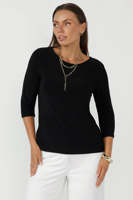 Collins Top in Black made by Leina & Fleur