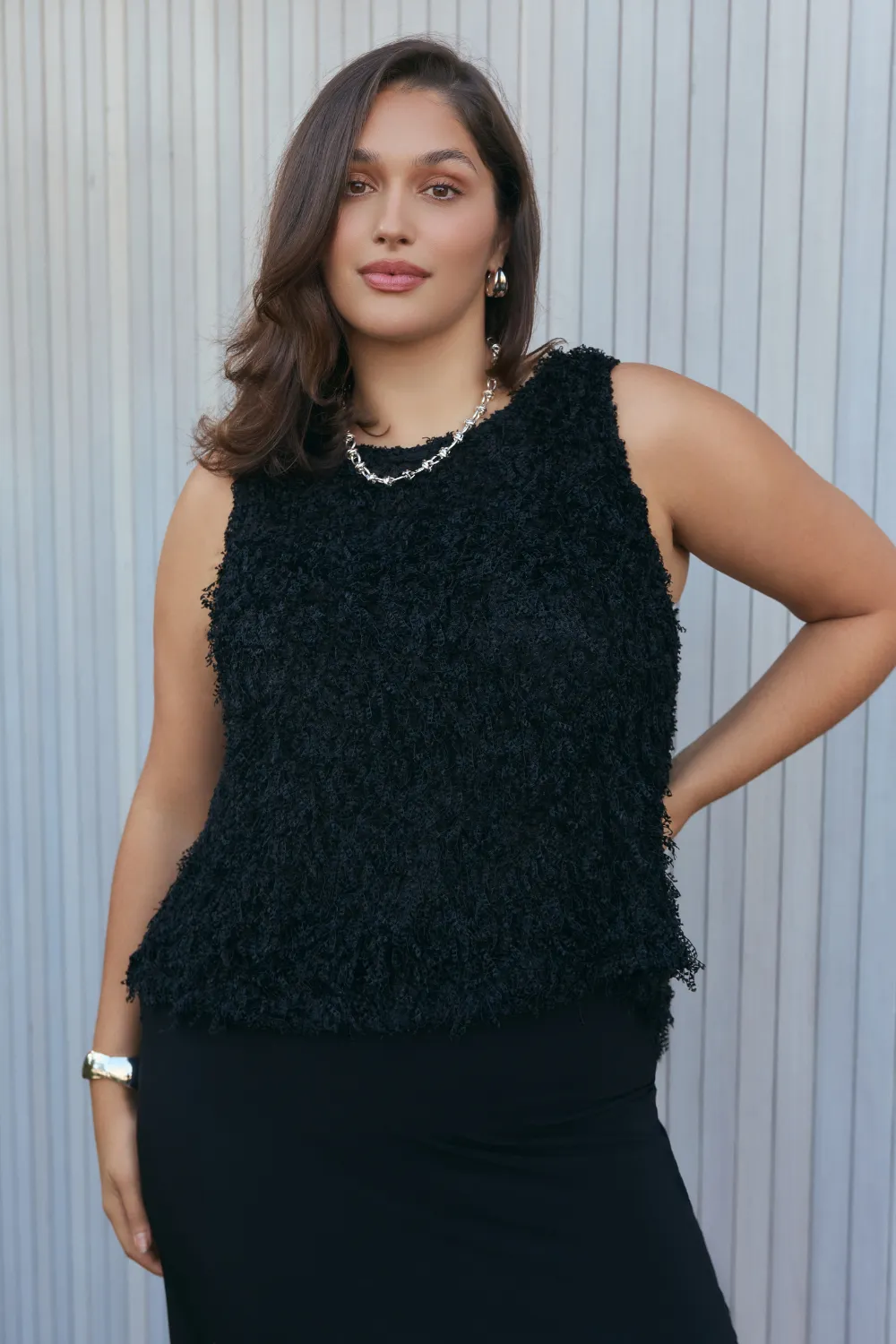 Fantail Shell Top in Black sold by Leina & Fleur product image thumbnail 5