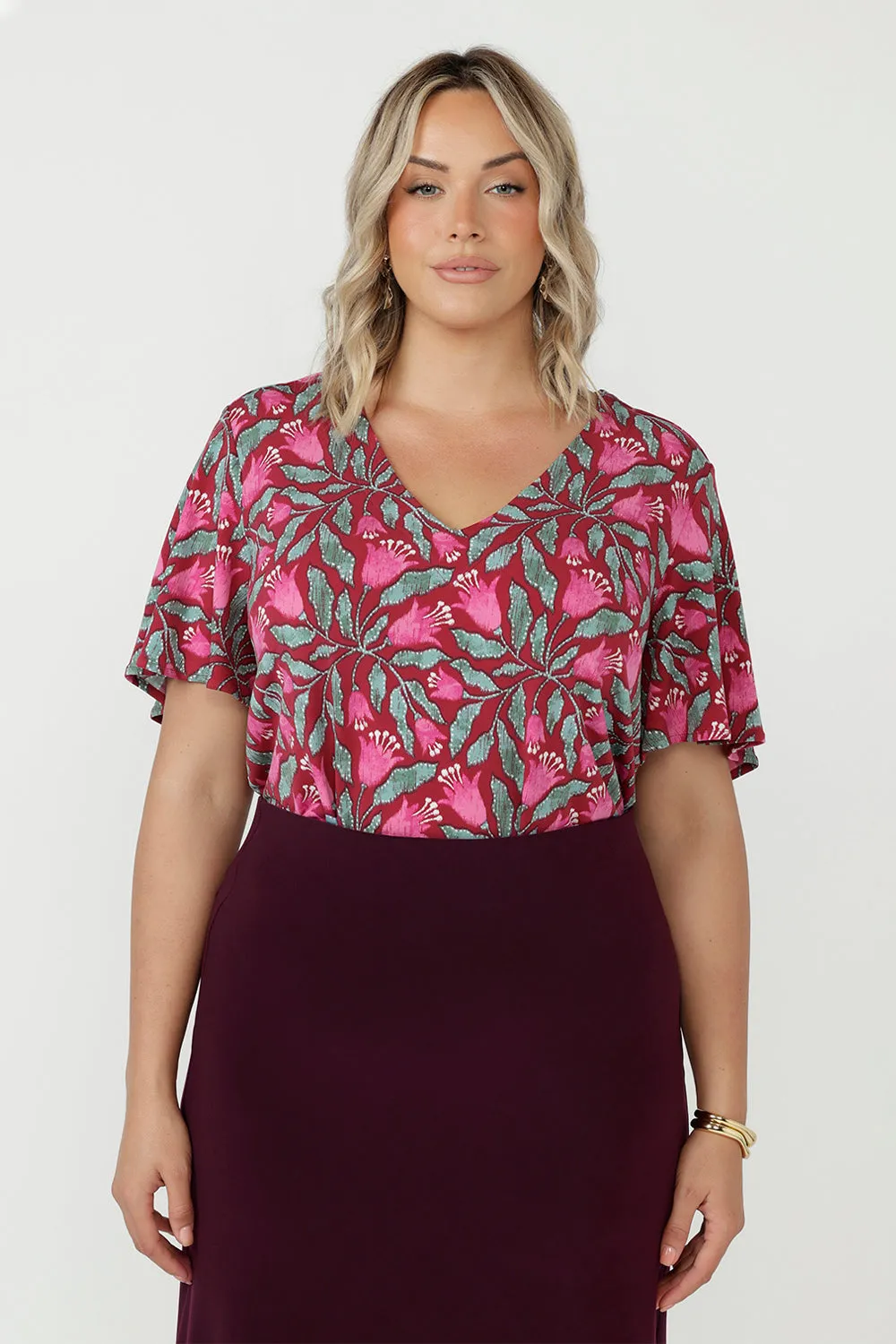 Lila Top in Bordeaux Bloom sold by Leina & Fleur product image thumbnail 3