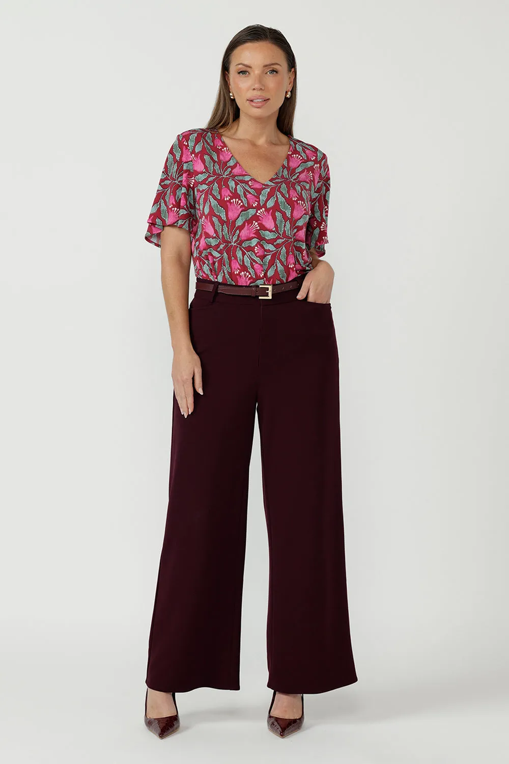 Lila Top in Bordeaux Bloom sold by Leina & Fleur product image thumbnail 5