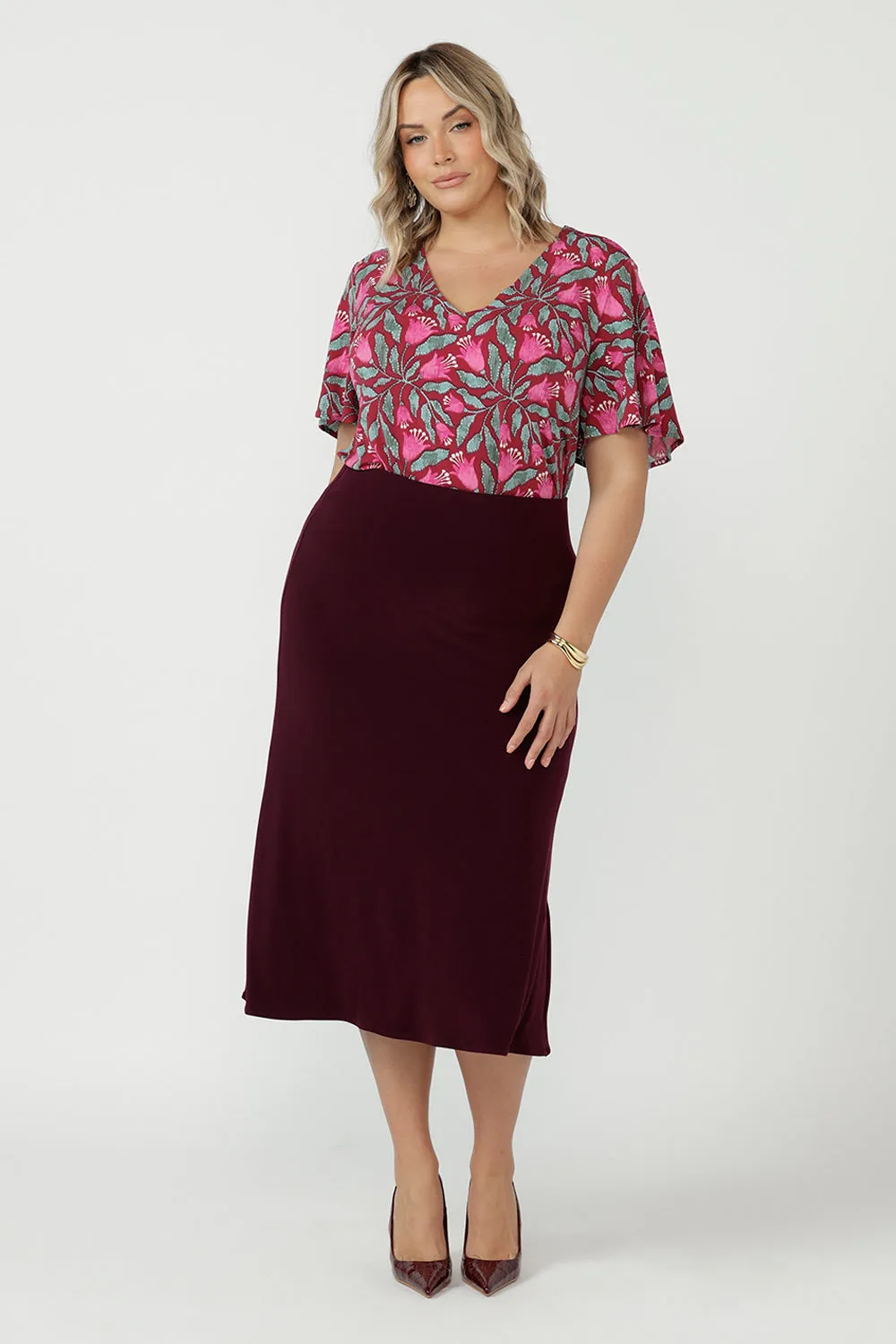 Lila Top in Bordeaux Bloom sold by Leina & Fleur product image thumbnail 4