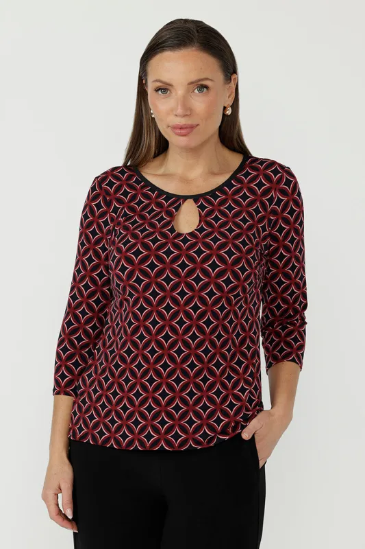 Lara Keyhole Top in Berry Halo made by Leina & Fleur