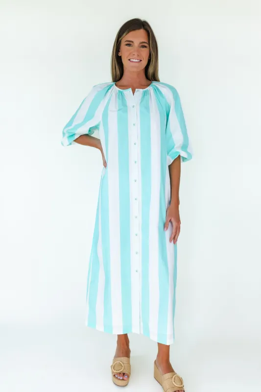 SAMPLE - Hampton Dress in Cabana Stripe sold by Mary George