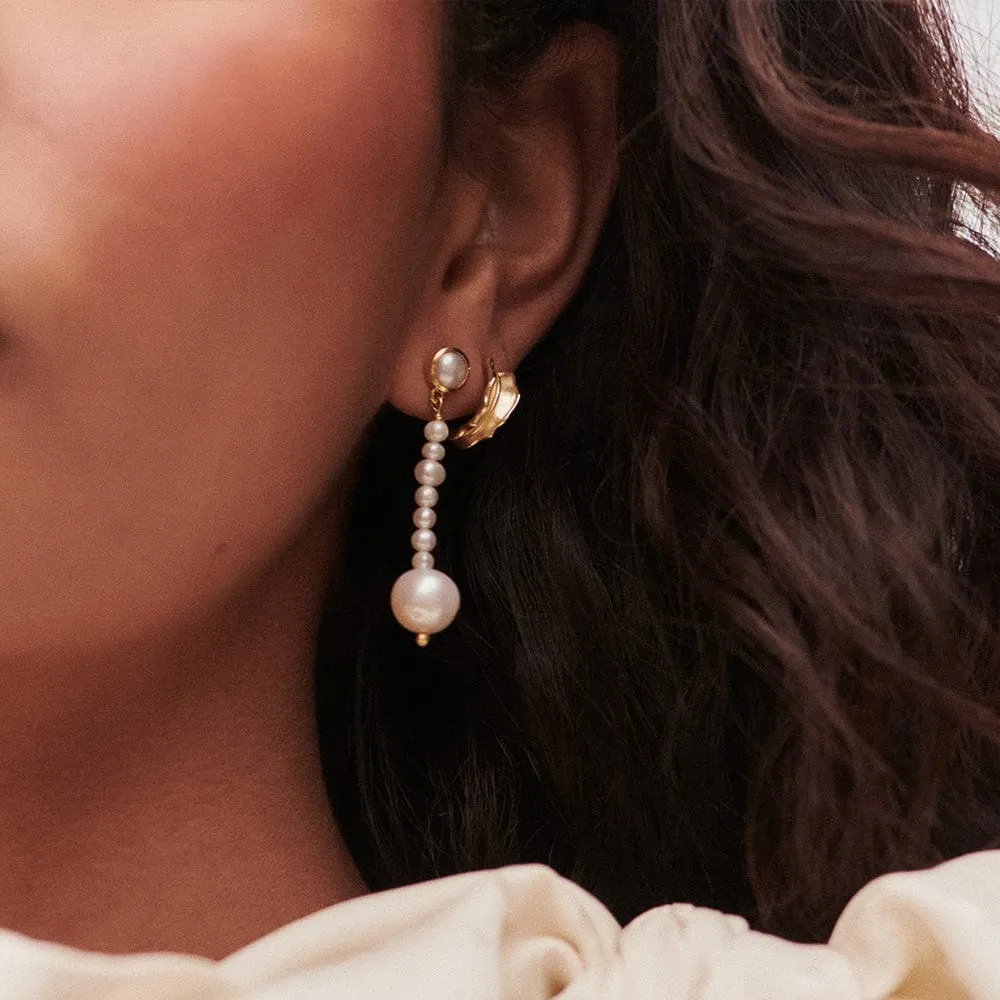 Baroque & Seed Pearl Drop Earrings sold by Daisy Jewellery product image thumbnail 2