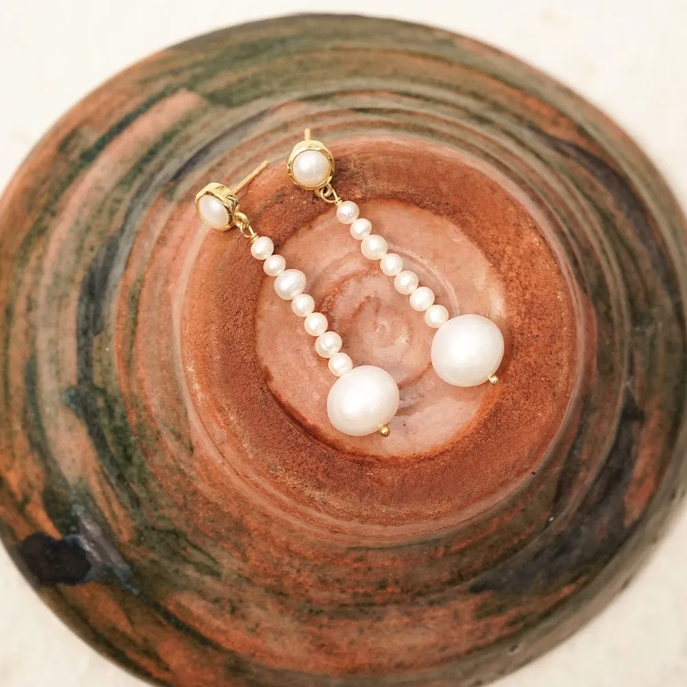 Baroque & Seed Pearl Drop Earrings sold by Daisy Jewellery product image thumbnail 5