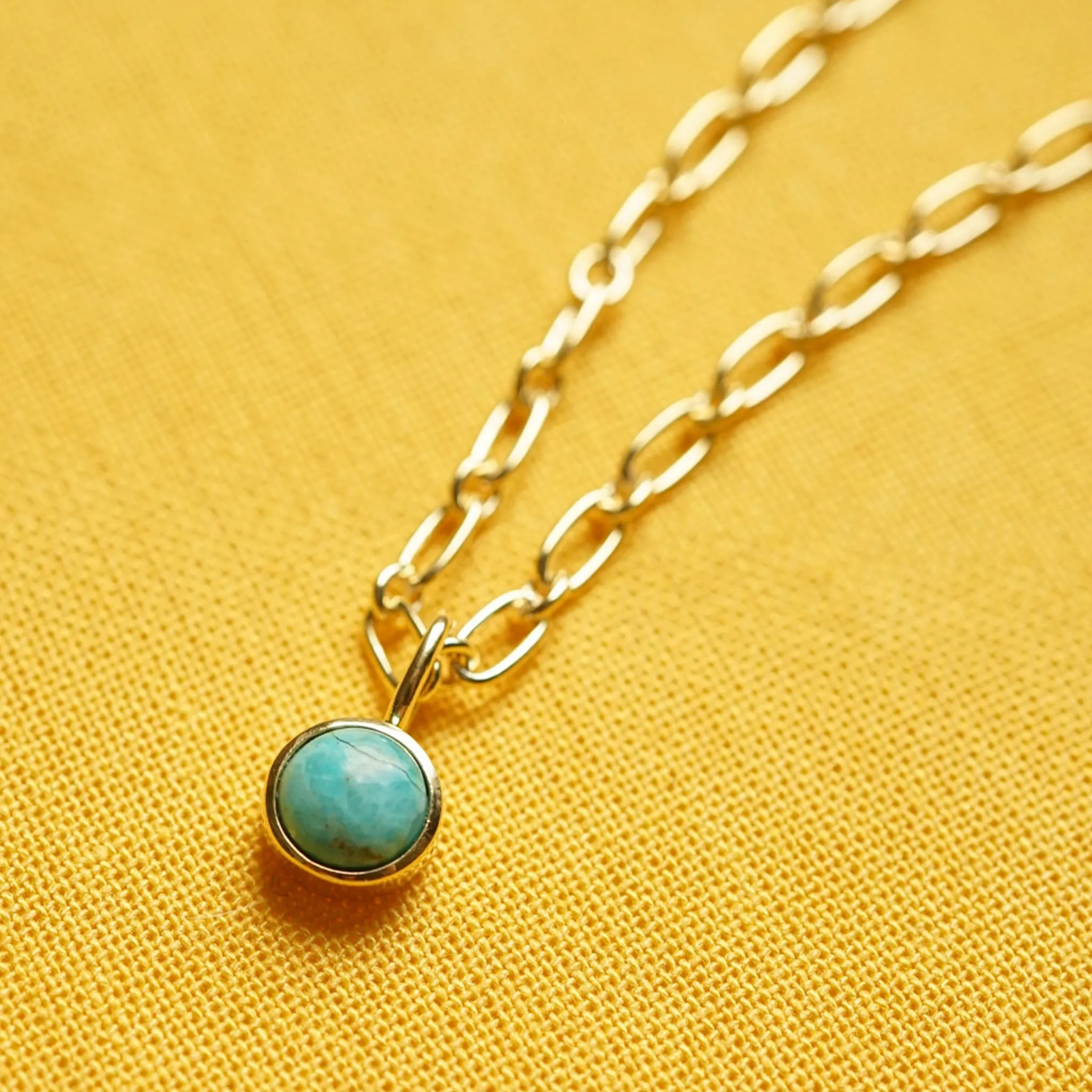 Turquoise Chunky Healing Stone Necklace 18ct Gold Plate sold by Daisy Jewellery product image thumbnail 5