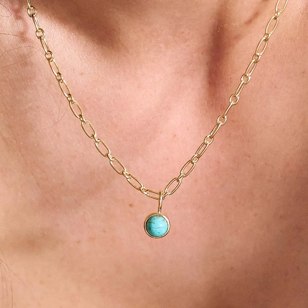 Turquoise Chunky Healing Stone Necklace 18ct Gold Plate sold by Daisy Jewellery product image thumbnail 2
