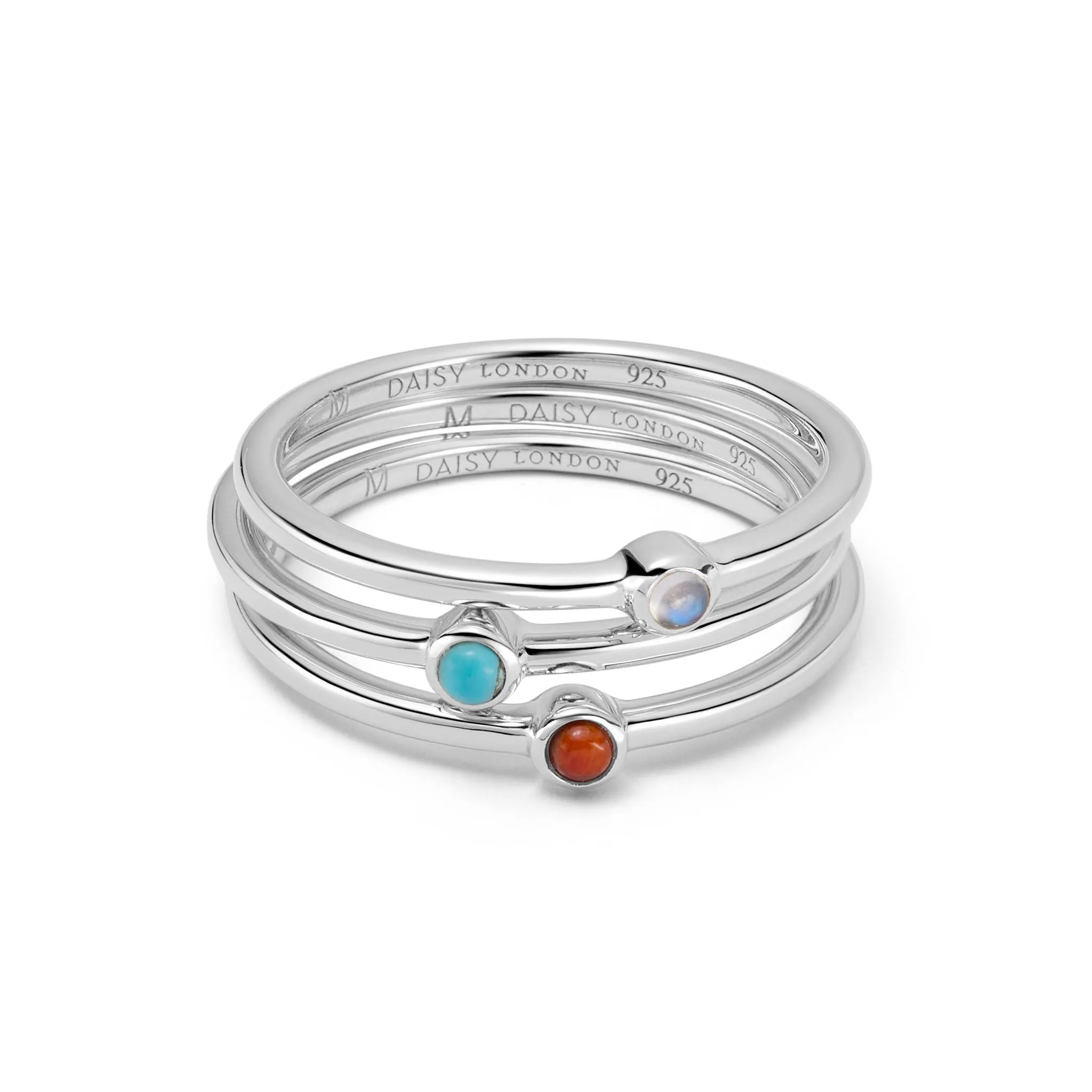 Protection and Harmony Ring Stack Sterling Silver sold by Daisy Jewellery