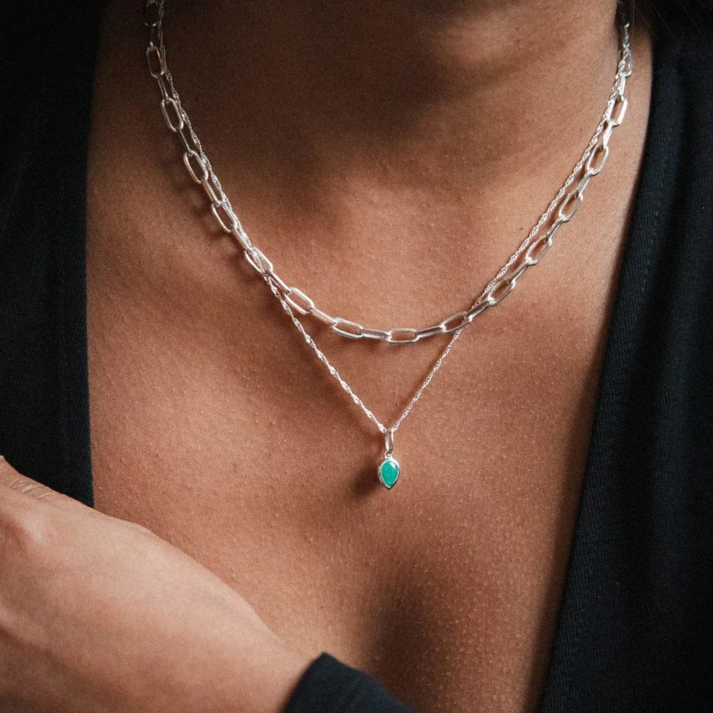 Emerald May Birthstone Charm Pendant Sterling Silver sold by Daisy Jewellery product image thumbnail 2