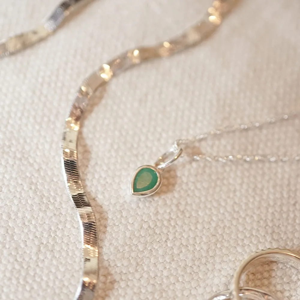 Emerald May Birthstone Charm Pendant Sterling Silver sold by Daisy Jewellery product image thumbnail 3