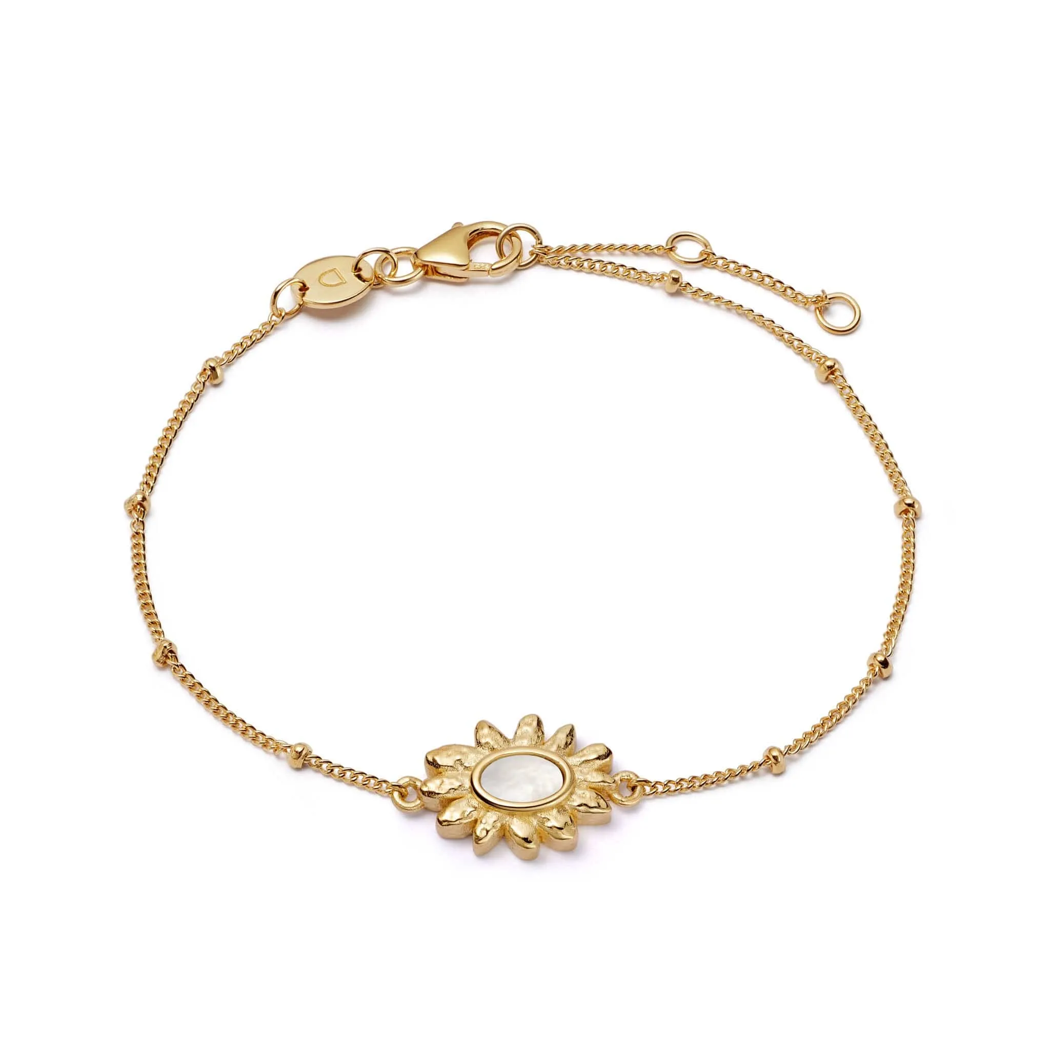 Daisy Mother of Pearl Bracelet 18ct Gold Plate sold by Daisy Jewellery