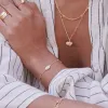 Daisy Mother of Pearl Bracelet 18ct Gold Plate sold by Daisy Jewellery