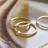 Red Coral Healing Stone Ring 18ct Gold Plate sold by Daisy Jewellery