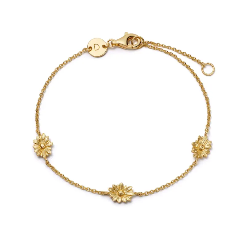 Daisy Chain Flower Bracelet 18ct Gold Plate sold by Daisy Jewellery