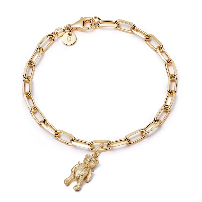 Shrimps Teddy Bear Charm Bracelet 18ct Gold Plate sold by Daisy Jewellery