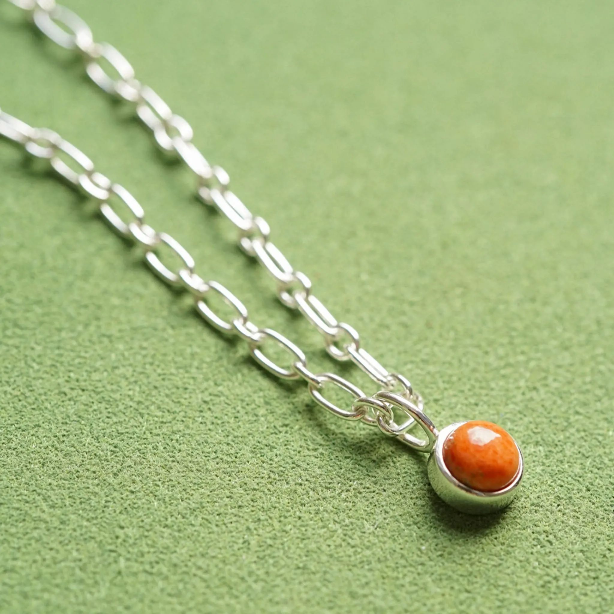 Red Coral Chunky Healing Stone Necklace Sterling Silver sold by Daisy Jewellery product image thumbnail 5