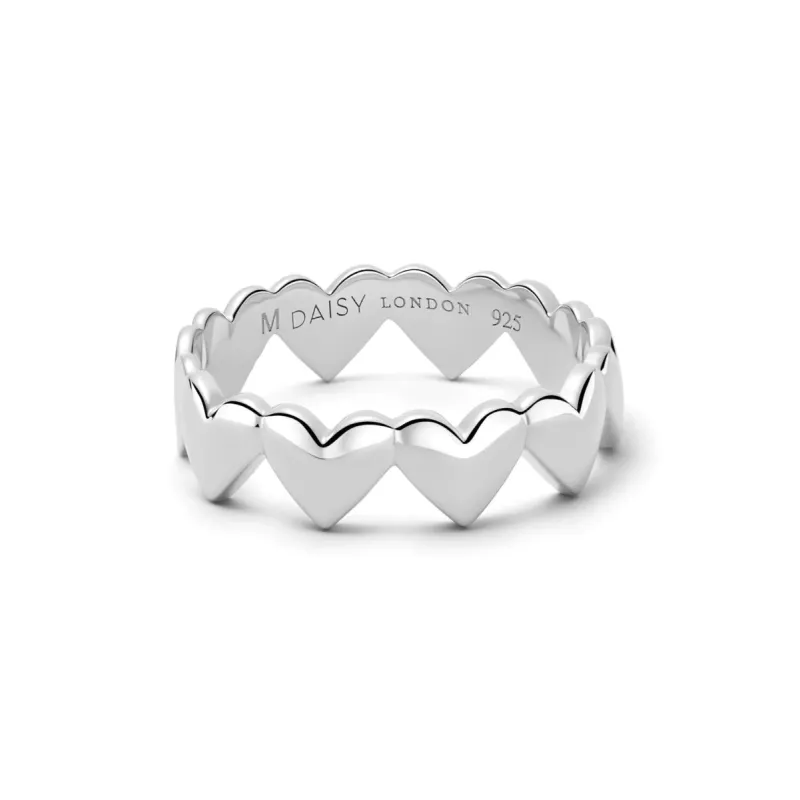 Heart Crown Band Ring Sterling Silver sold by Daisy Jewellery