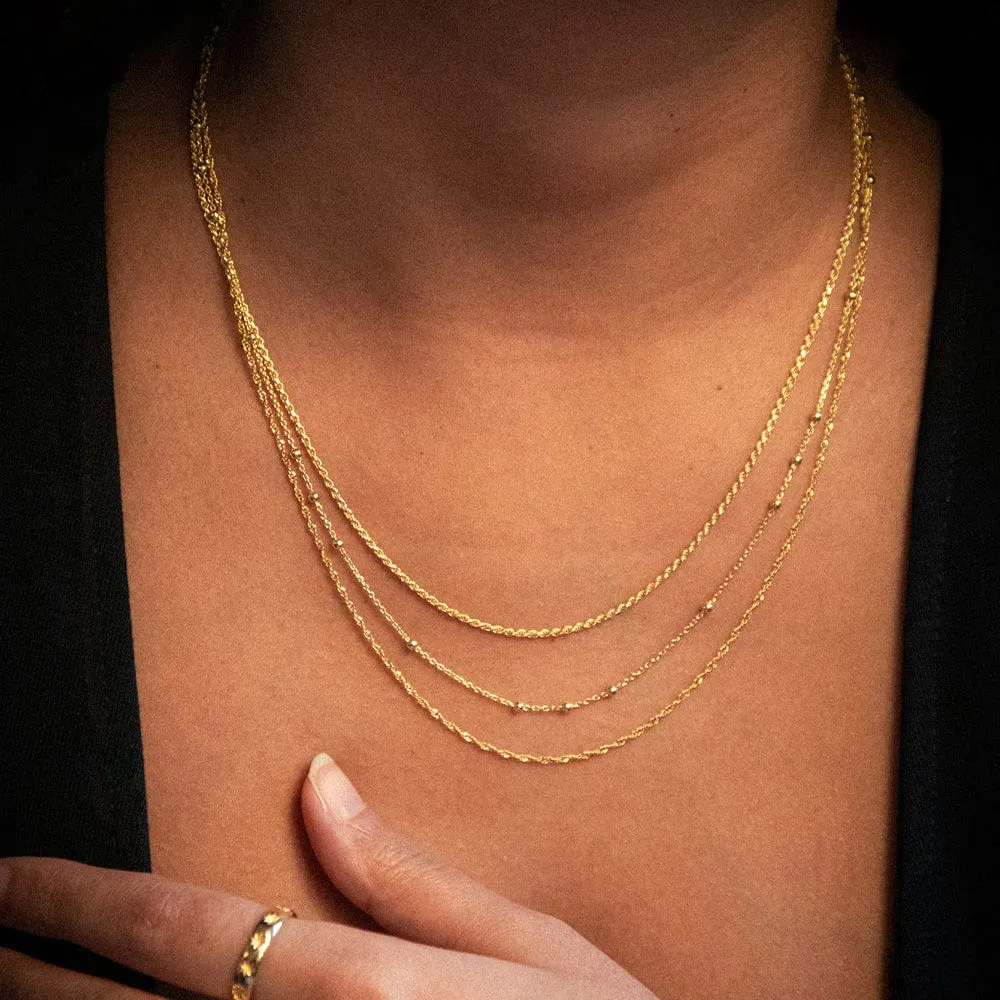 Singapore Layering Chain Necklace 18ct Gold Plate sold by Daisy Jewellery product image thumbnail 3