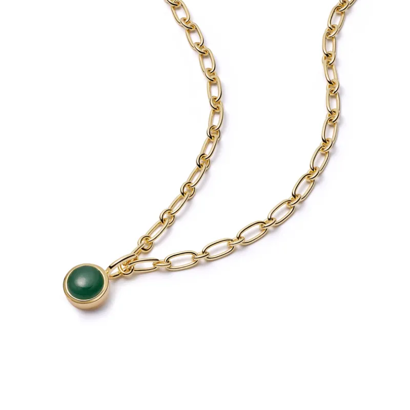 Green Aventurine Chunky Healing Stone Necklace 18ct Gold Plate sold by Daisy Jewellery