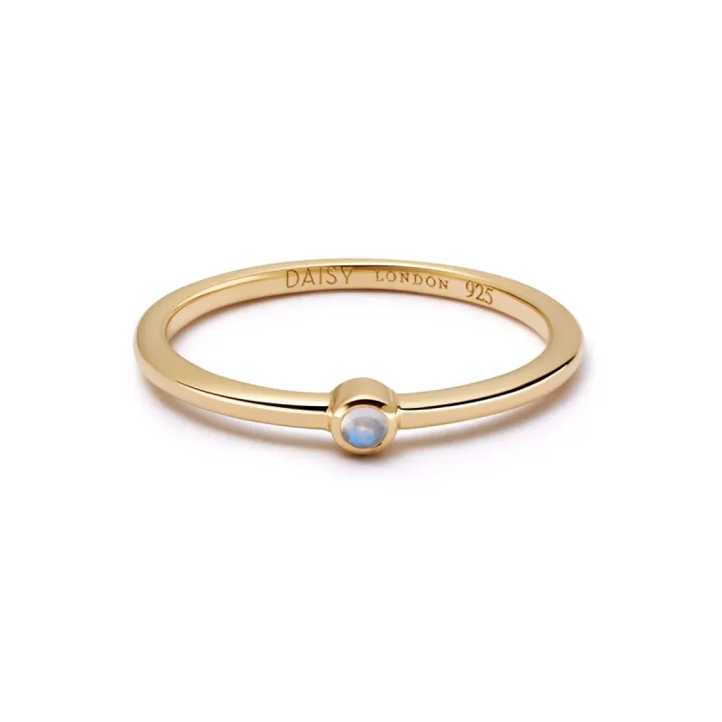 Rainbow Moonstone Healing Stone Ring 18ct Gold Plate sold by Daisy Jewellery