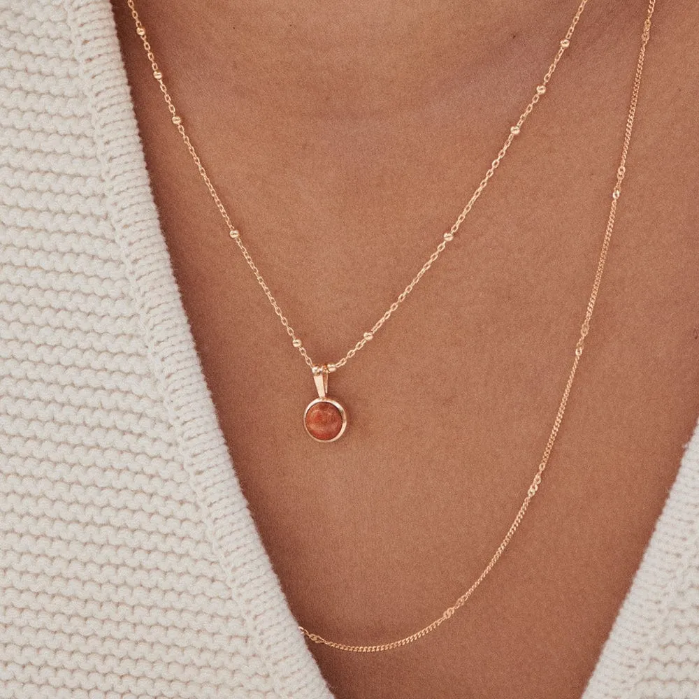 Red Coral Healing Stone Necklace 18ct Gold Plate sold by Daisy Jewellery product image thumbnail 4