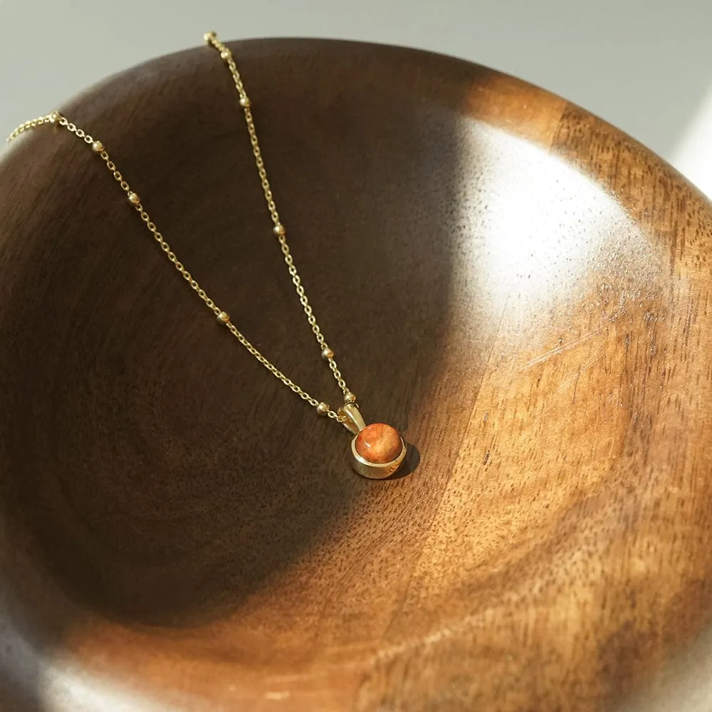 Red Coral Healing Stone Necklace 18ct Gold Plate sold by Daisy Jewellery product image thumbnail 3