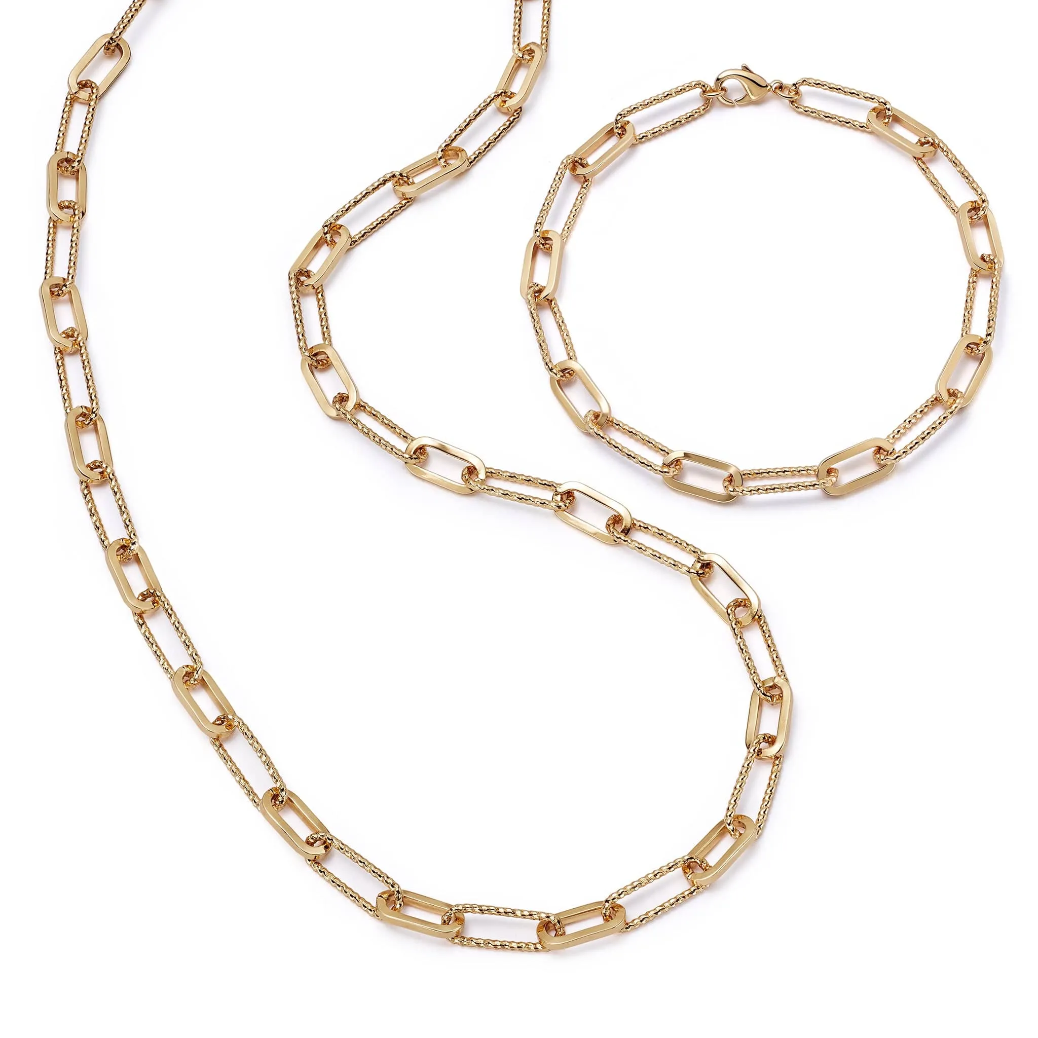 Polly Sayer Paper Clip Layering Set 18ct Gold Plate sold by Daisy Jewellery