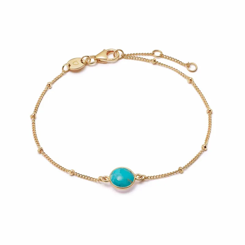 Turquoise Healing Stone Bobble Bracelet 18ct Gold Plate sold by Daisy Jewellery