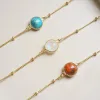 Turquoise Healing Stone Bobble Bracelet 18ct Gold Plate sold by Daisy Jewellery
