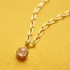 Rose Quartz Chunky Healing Stone Necklace 18ct Gold Plate sold by Daisy Jewellery