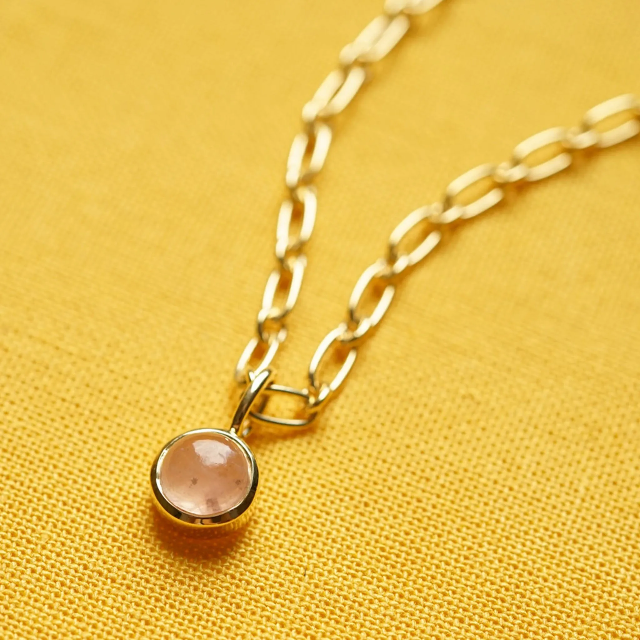 Rose Quartz Chunky Healing Stone Necklace 18ct Gold Plate sold by Daisy Jewellery product image thumbnail 5