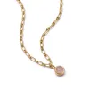 Rose Quartz Chunky Healing Stone Necklace 18ct Gold Plate sold by Daisy Jewellery