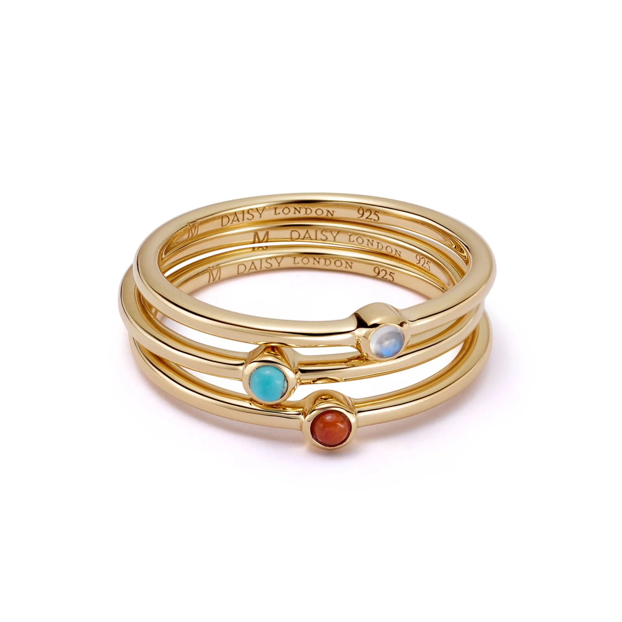 Protection and Harmony Ring Stack 18ct Gold Plate sold by Daisy Jewellery
