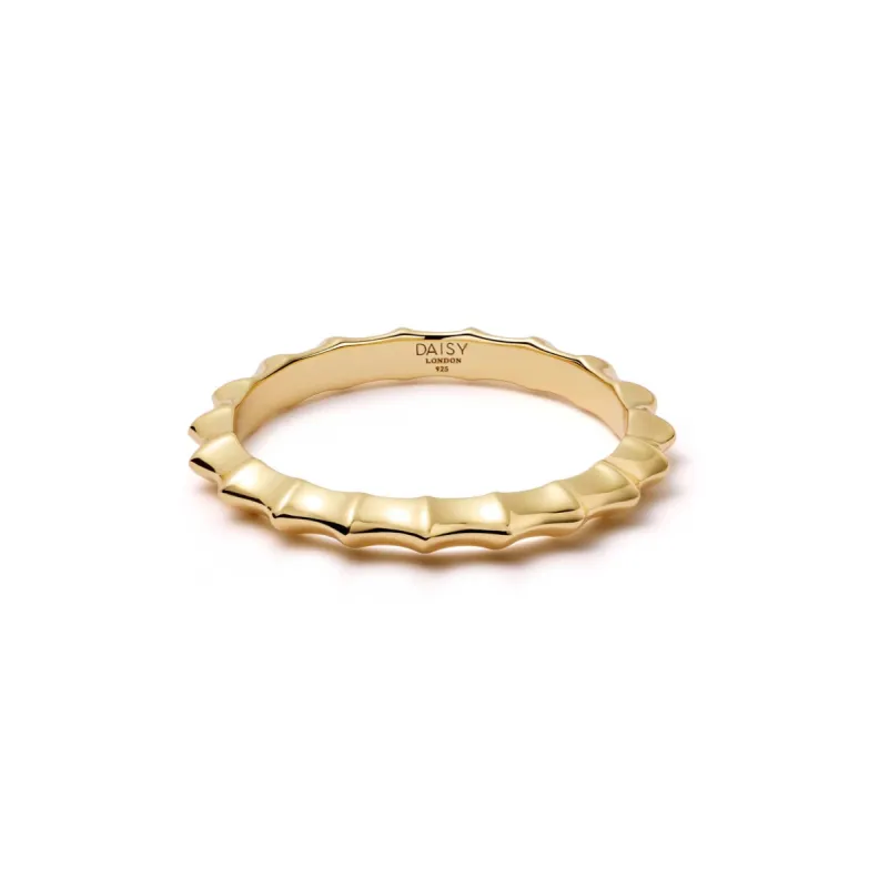 Organic Ridge Band Ring 18ct Gold Plate sold by Daisy Jewellery