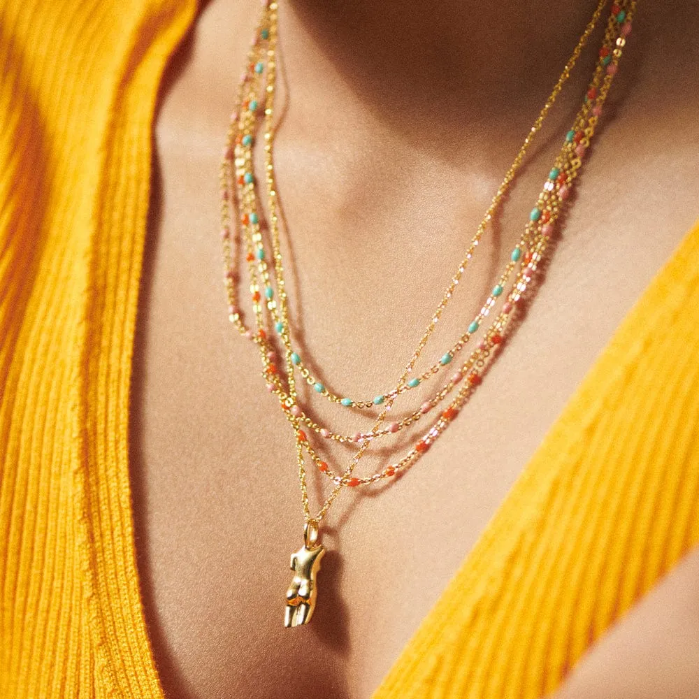 Free Necklace When You Spend £120 | Turquoise Beaded Necklace 18ct Gold Plate sold by Daisy Jewellery product image thumbnail 2