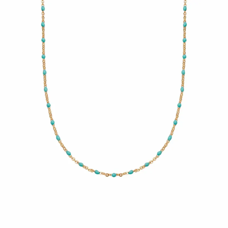 Free Necklace When You Spend £120 | Turquoise Beaded Necklace 18ct Gold Plate sold by Daisy Jewellery