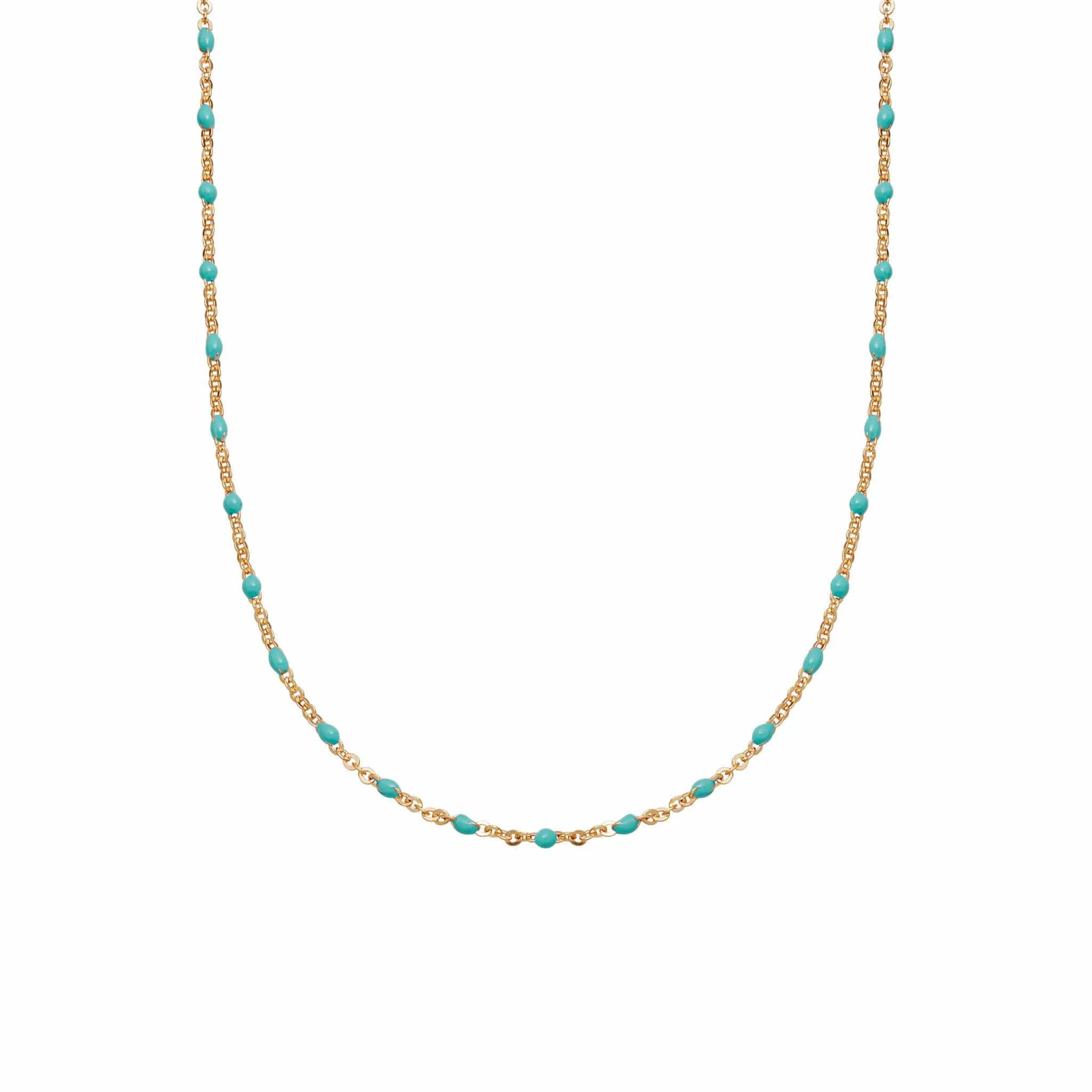 Free Necklace When You Spend £120 | Turquoise Beaded Necklace 18ct Gold Plate sold by Daisy Jewellery