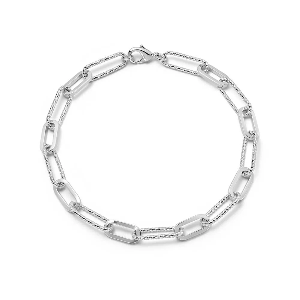 Polly Sayer Paperclip Chain Bracelet Silver Plate sold by Daisy Jewellery