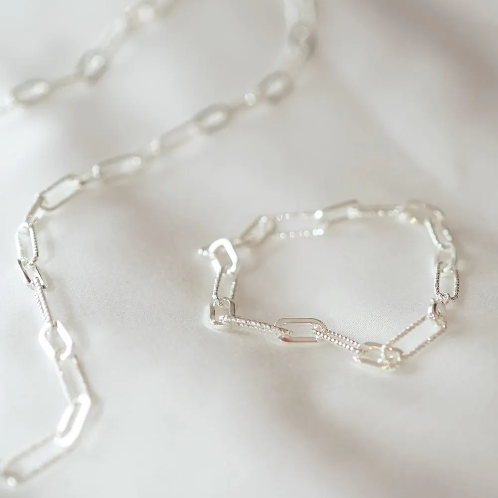 Polly Sayer Paperclip Chain Bracelet Silver Plate sold by Daisy Jewellery product image thumbnail 2