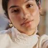 Heart Drop Earrings 18ct Gold Plate sold by Daisy Jewellery
