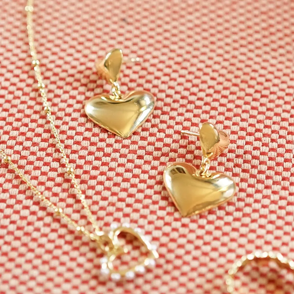Double Heart Earrings 18ct Gold Plate sold by Daisy Jewellery product image thumbnail 3